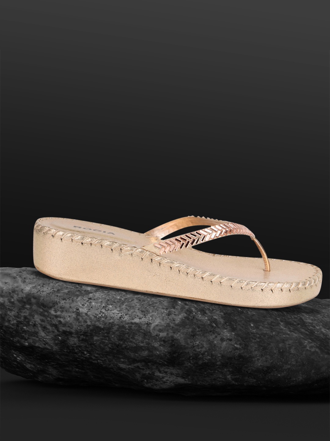 

Rocia Women Rose Gold Embellished Wedges
