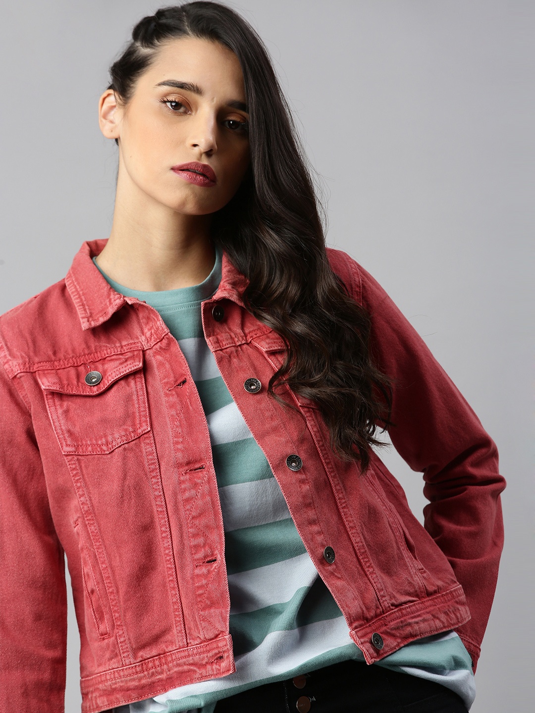 

The Roadster Lifestyle Co Women Rust Denim Jacket