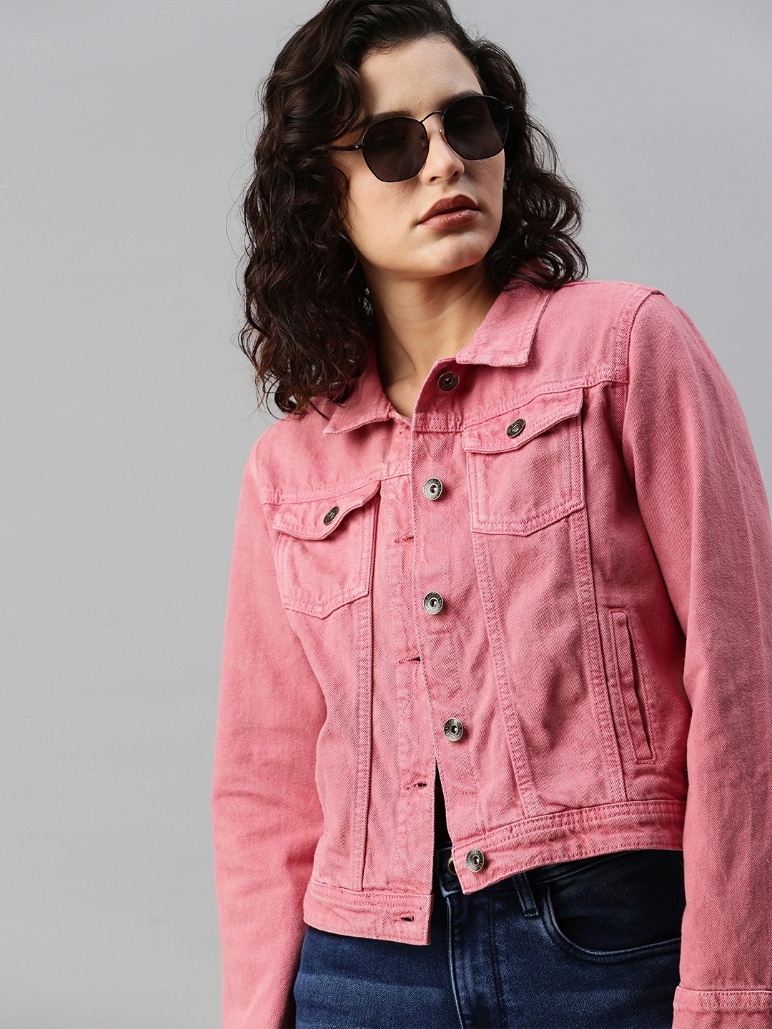 

Roadster Women Pink Tailored Jacket with Pockets