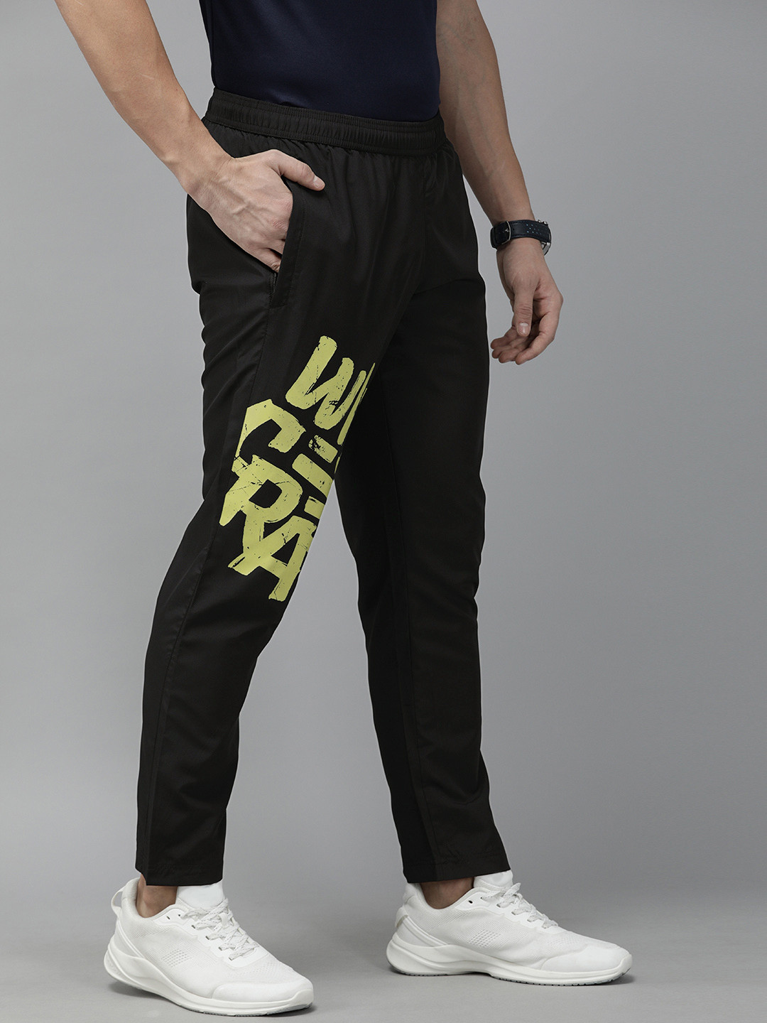 

Wildcraft Men Black Printed Straight Fit Track Pants