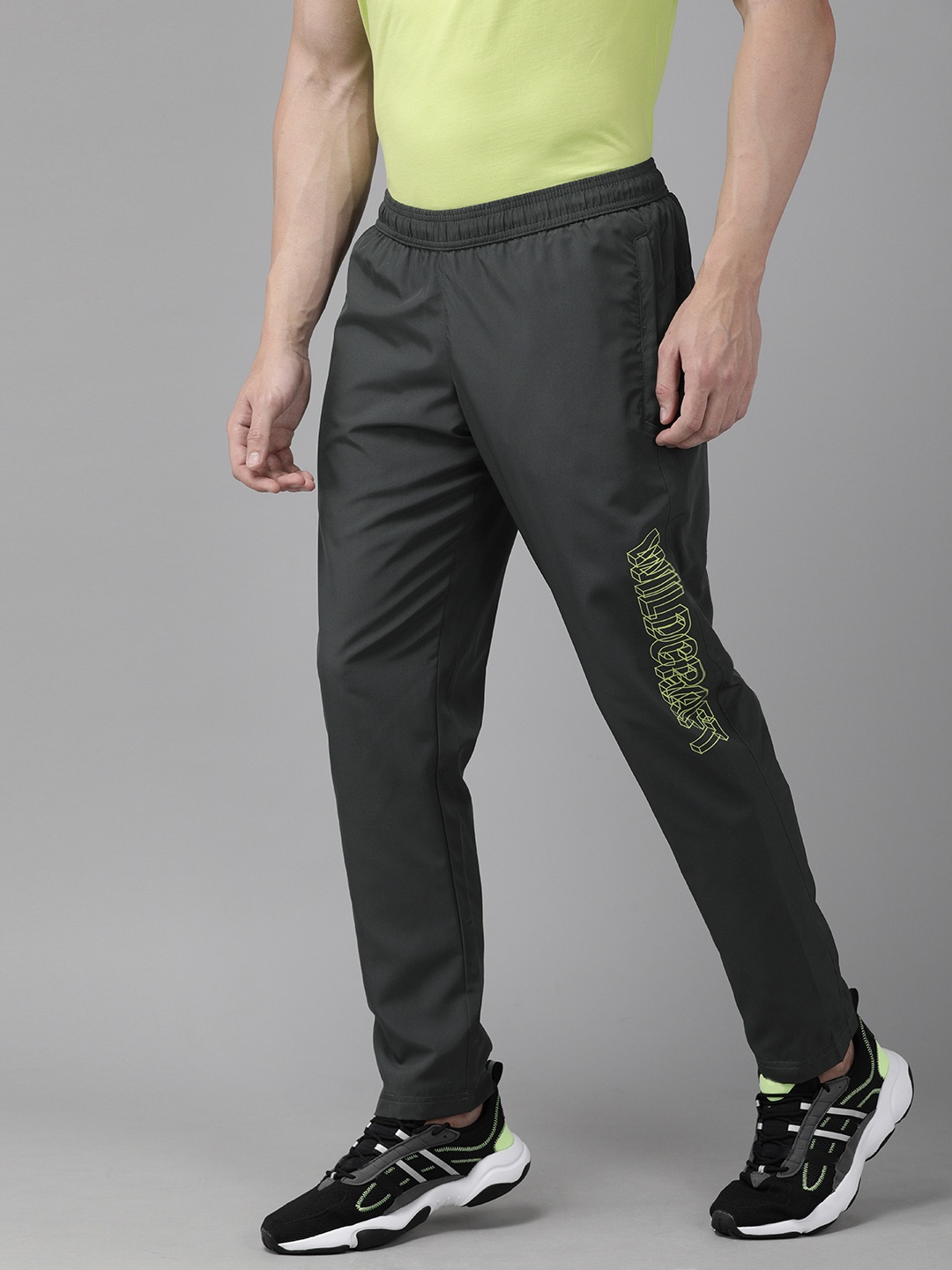 

Wildcraft Men Charcoal Grey Solid Active 3 Slim Fit Track Pants