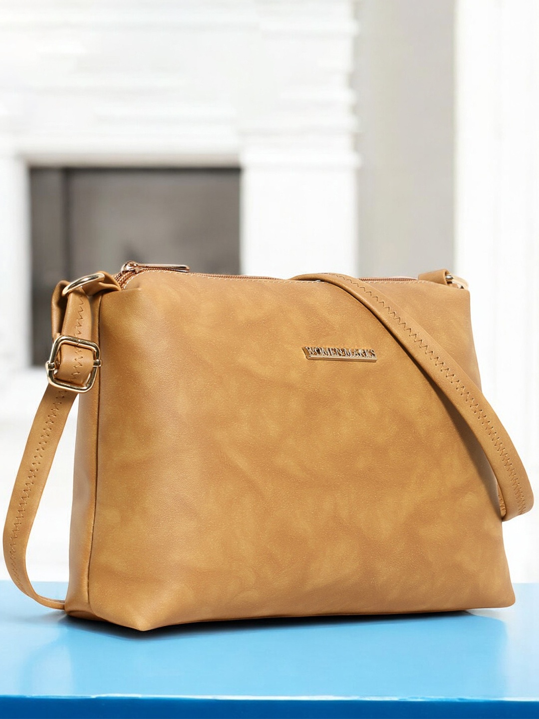 

WOMEN MARKS Beige Solid Sling Bag