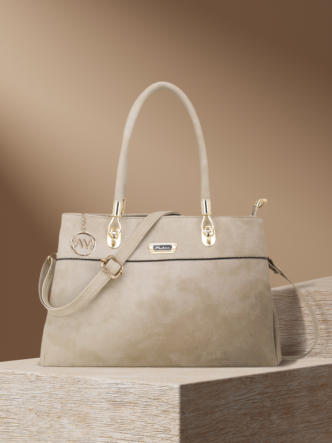 

WOMEN MARKS Cream-Coloured Solid Shoulder Bag