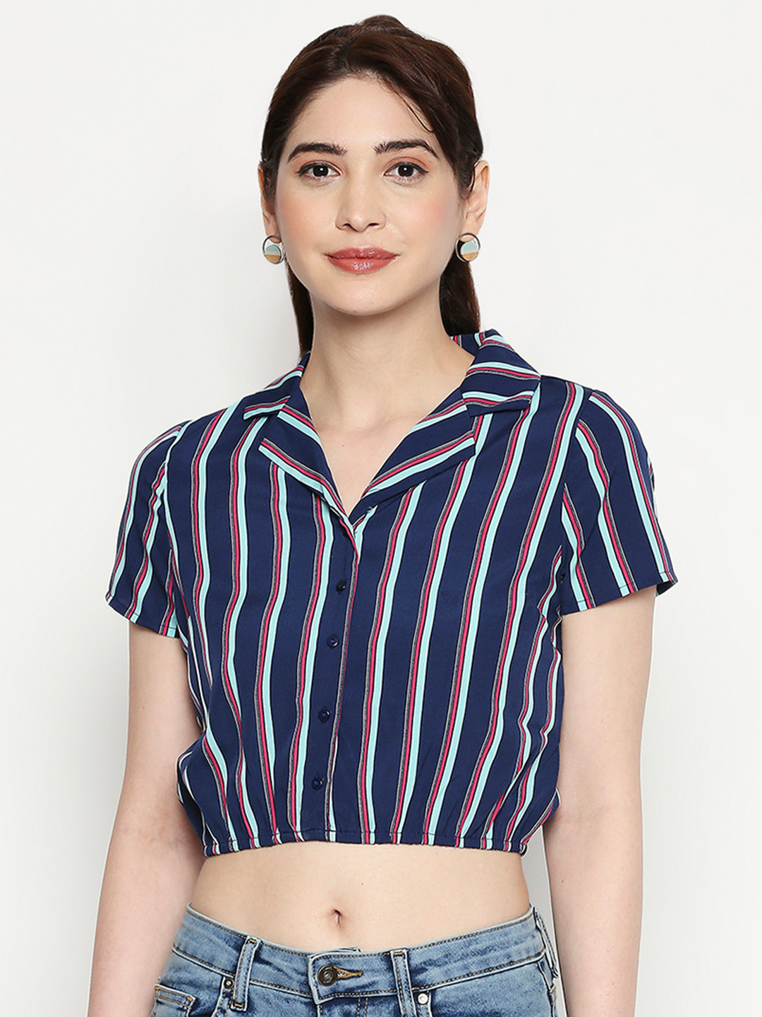 

People Striped Casual Shirt, Blue