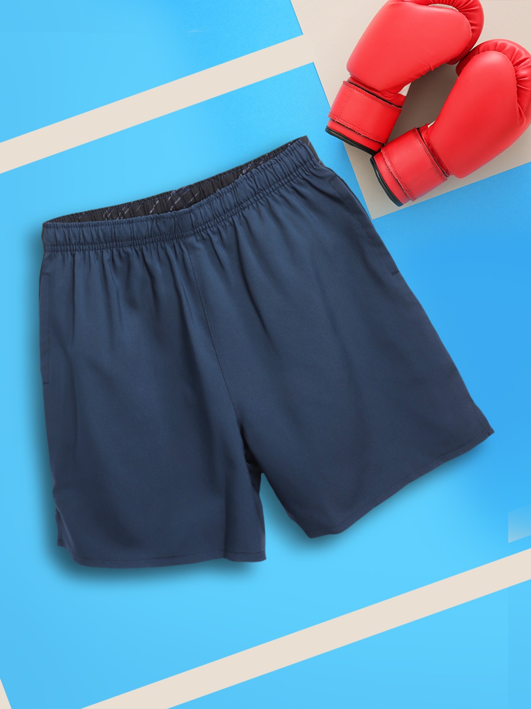 

HRX By Hrithik Roshan U-17 Boys Dress Blue & Jet Black Rapid-Dry Antimicrobial Shorts
