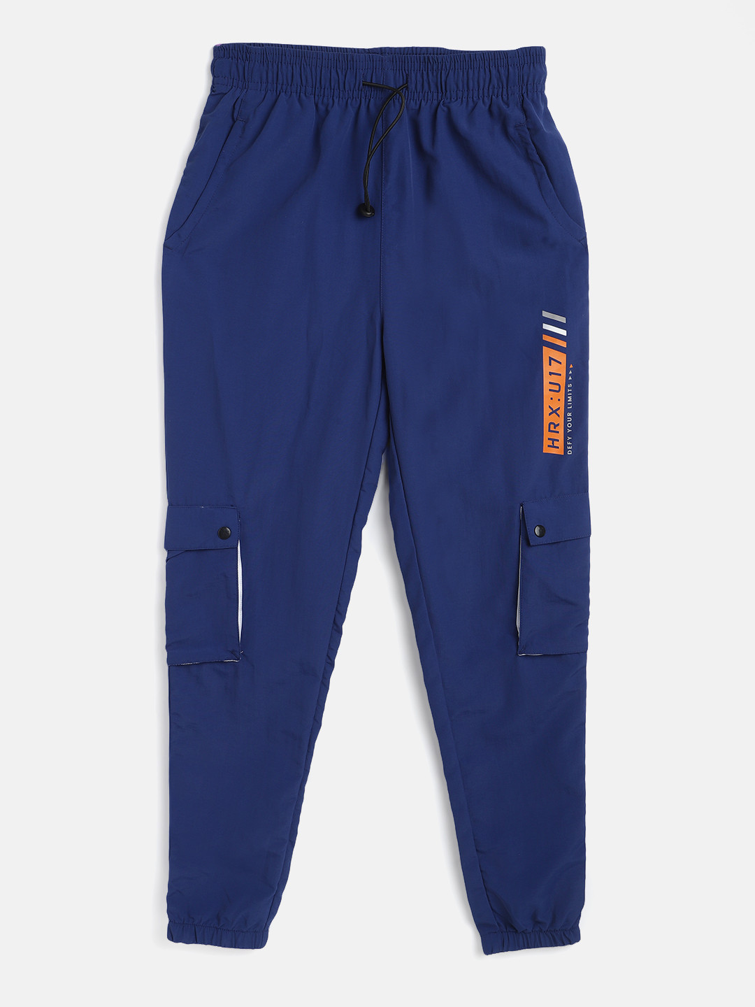 

HRX By Hrithik Roshan U-17 Boys Mazarine Blue Solid Rapid-Dry Active Track Pants, Navy blue