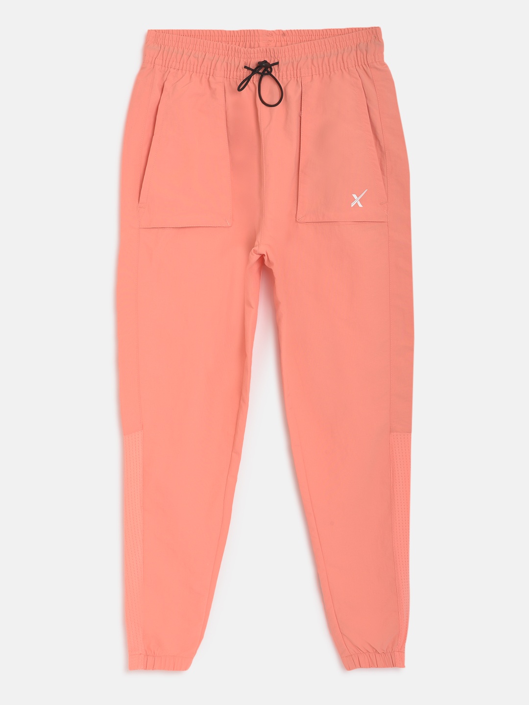 

HRX by Hrithik Roshan U-17 Girls Peach Amber Solid Oversized Rapid-Dry Active Track Pants