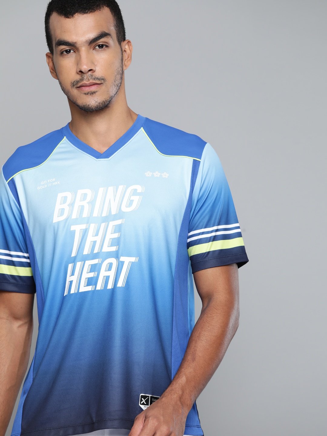

HRX By Hrithik Roshan Men Optic White Aop Anti-Static Rapid-Dry Basketball Tshirt, Blue