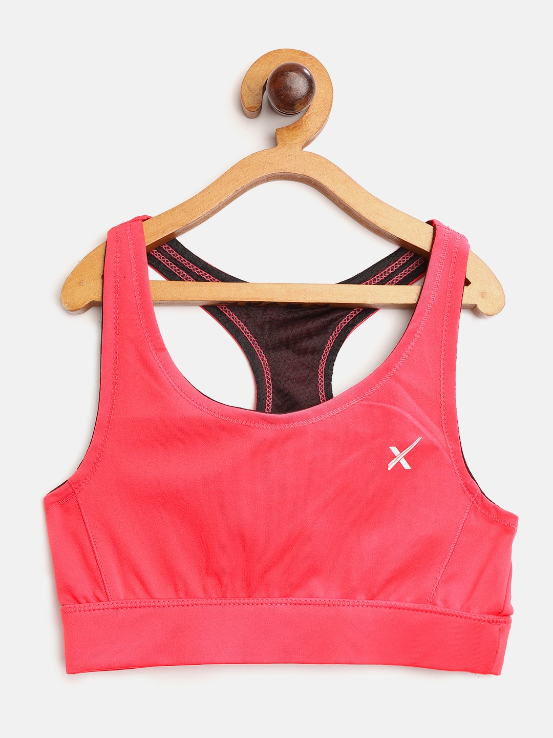 

HRX By Hrithik Roshan U-17 Girls Paradise Pink Solid Rapid-Dry Active Sports Bra, Coral