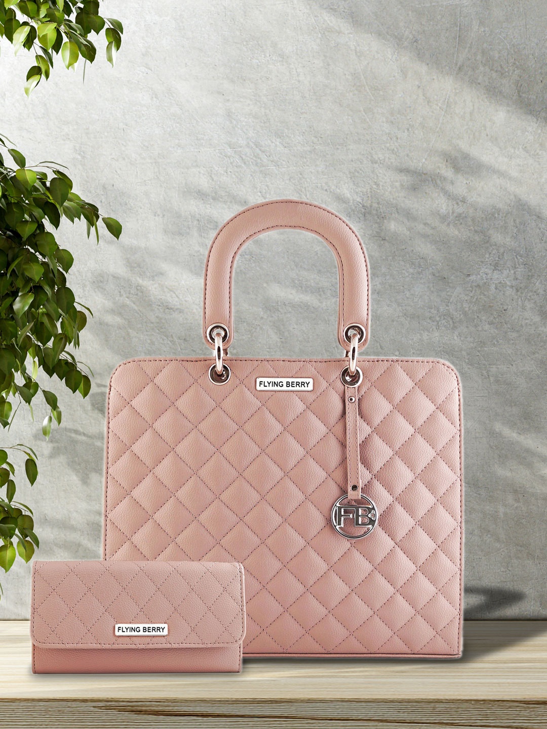 

FLYING BERRY Mauve Solid Handheld Bag Combo