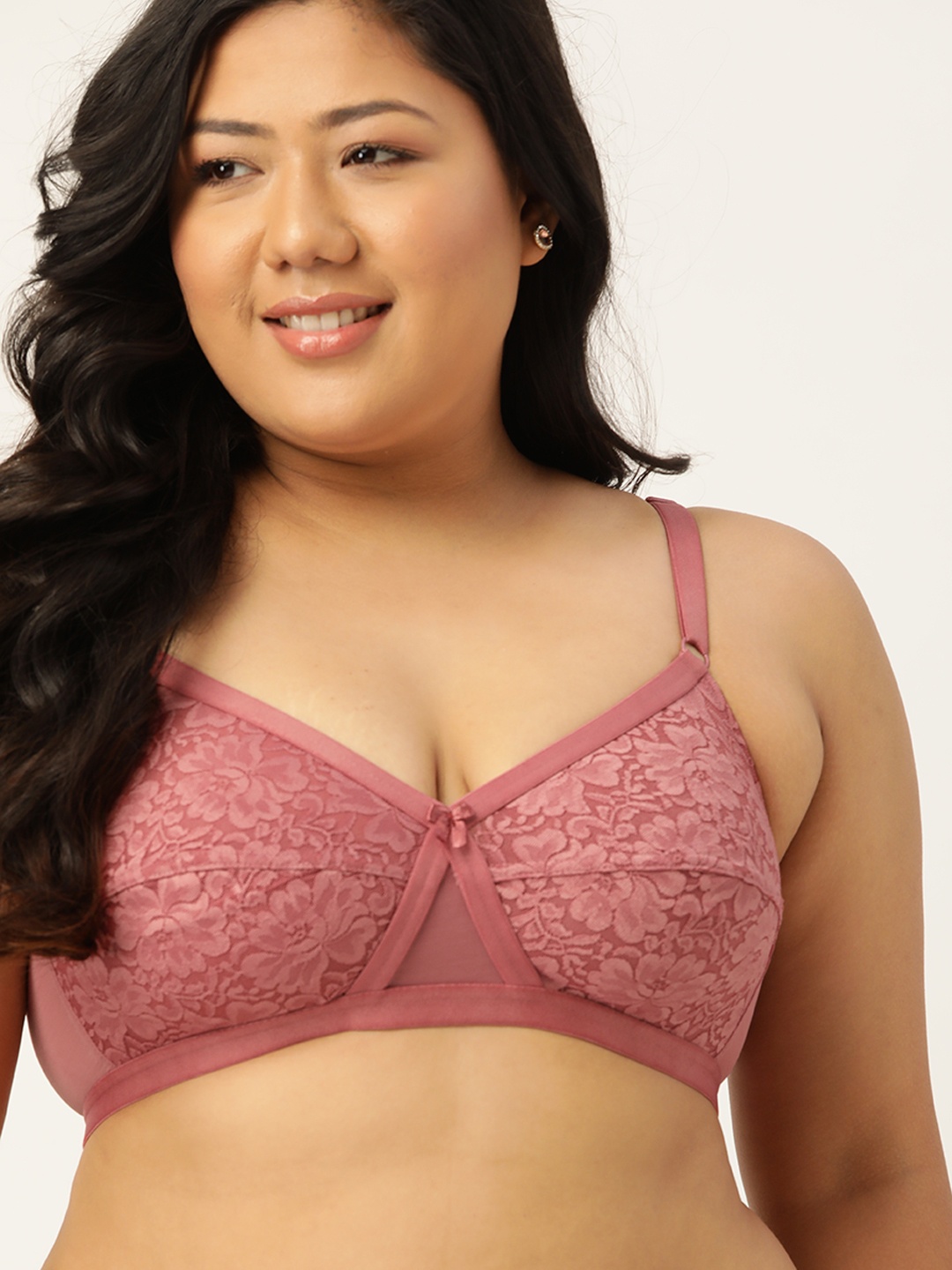 

Sztori Women Dusty Pink Lace Non-Wired Non Padded Everyday Bra PM-SZ-CH-01