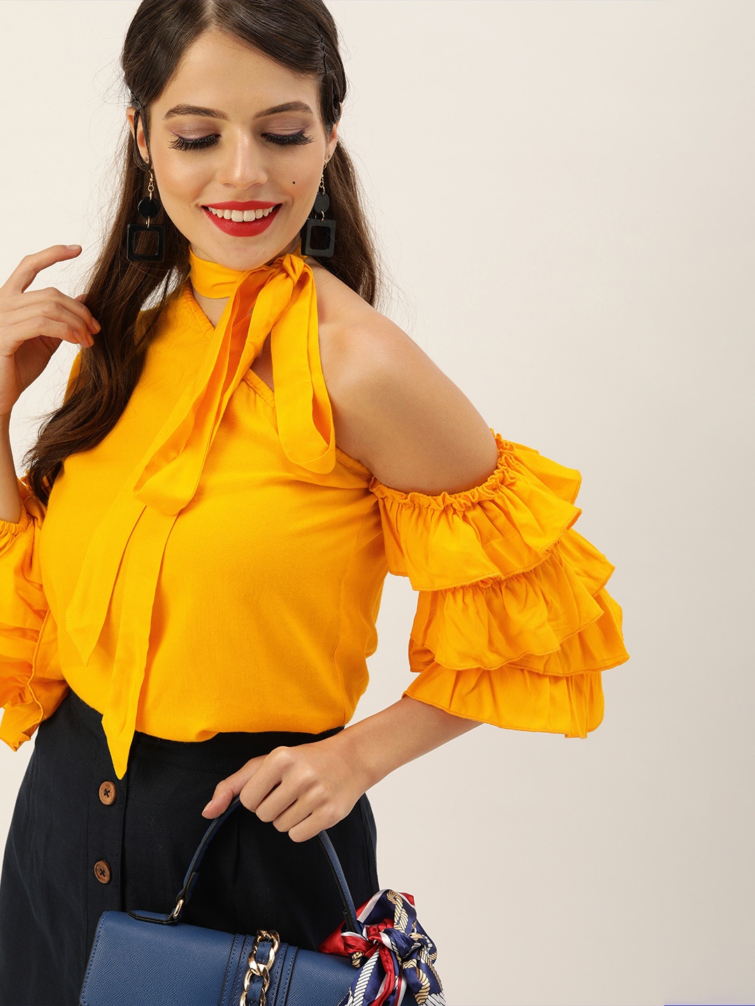 

The Dry State Yellow One Shoulder Victorian Regular Top
