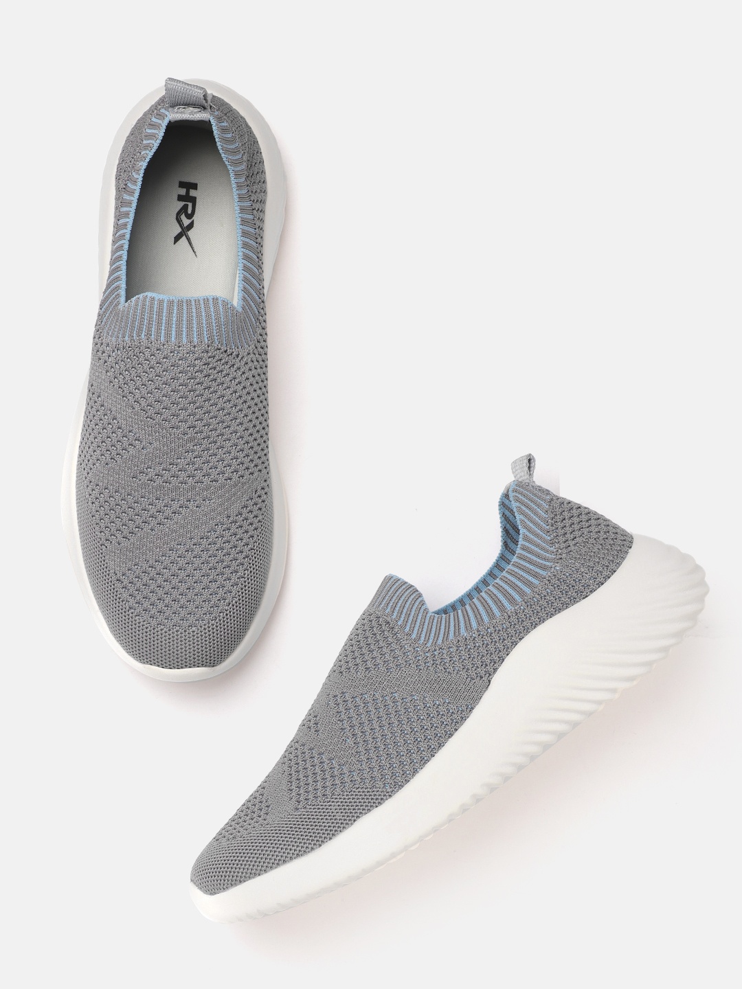 

HRX by Hrithik Roshan Women Grey & Blue Soft Walk Series 2.0 Socks Shoes