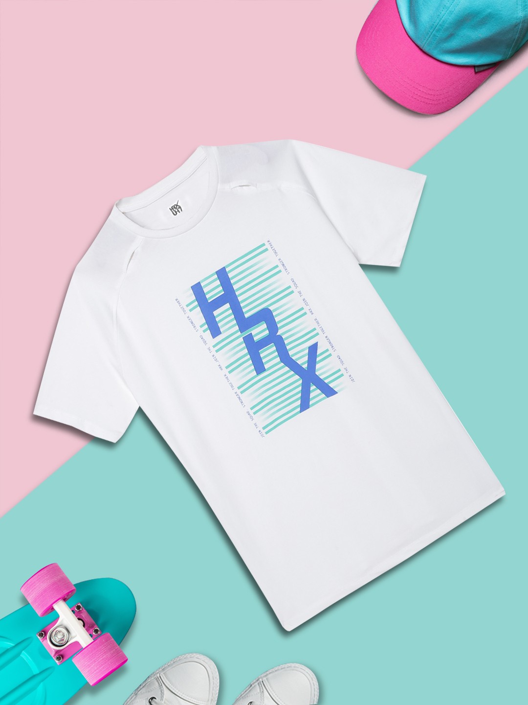 

HRX By Hrithik Roshan U-17 Girls Optic White Printed Bio-Wash Lifestyle Tshirt
