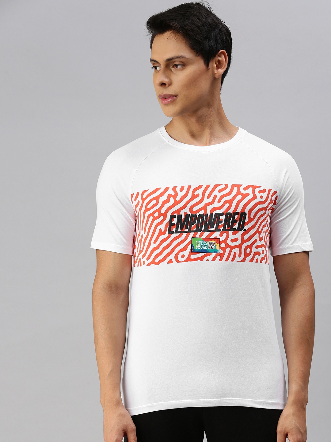 

HRX by Hrithik Roshan Men White Printed T-shirt