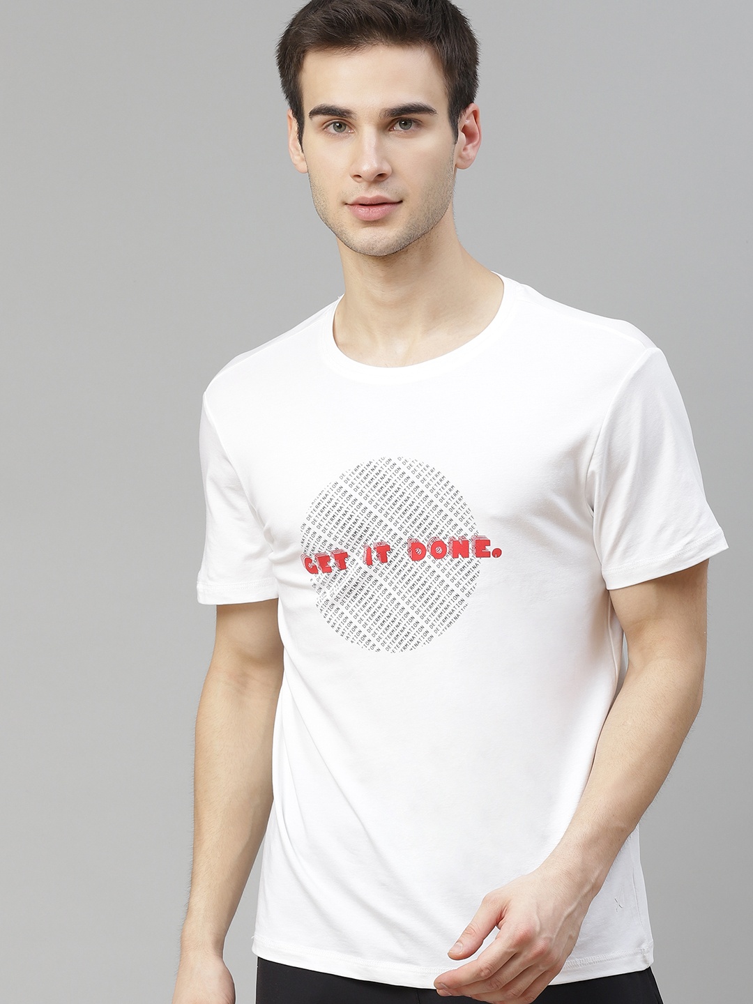 

HRX By Hrithik Roshan Men Optic White Typographic Organic Cotton Bio-Wash Lifestyle Tshirt