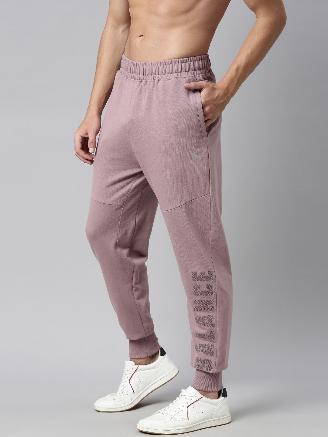 

HRX By Hrithik Roshan Men Mauve Solid Regular Fit Organic Cotton Bio-Wash Yoga Sustainable Joggers
