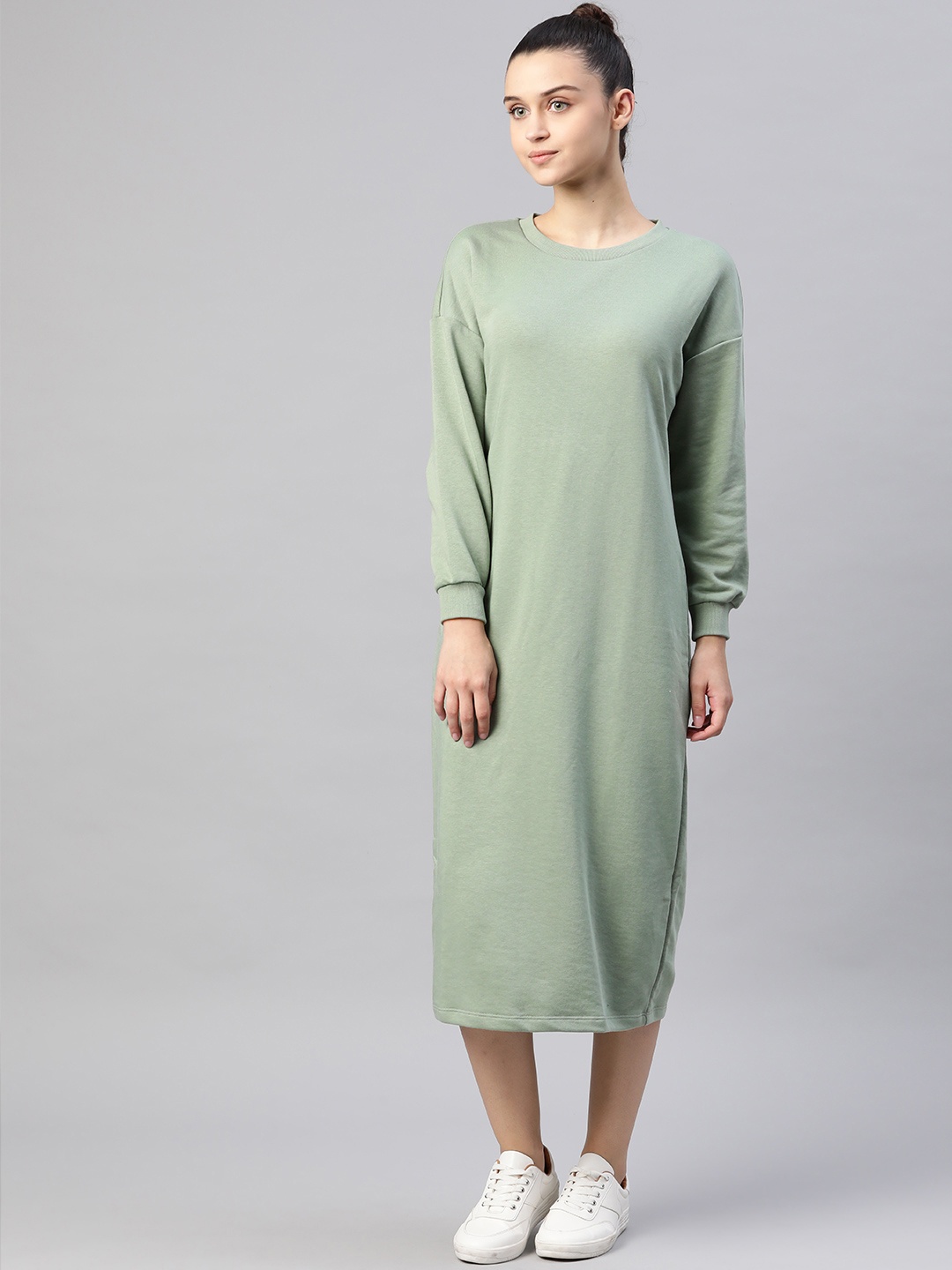 

DOROTHY PERKINS Petite Women Green Solid Jumper Dress Dress