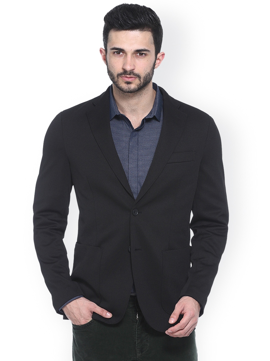 

Basics Black Single-Breasted Smart Casual Blazer