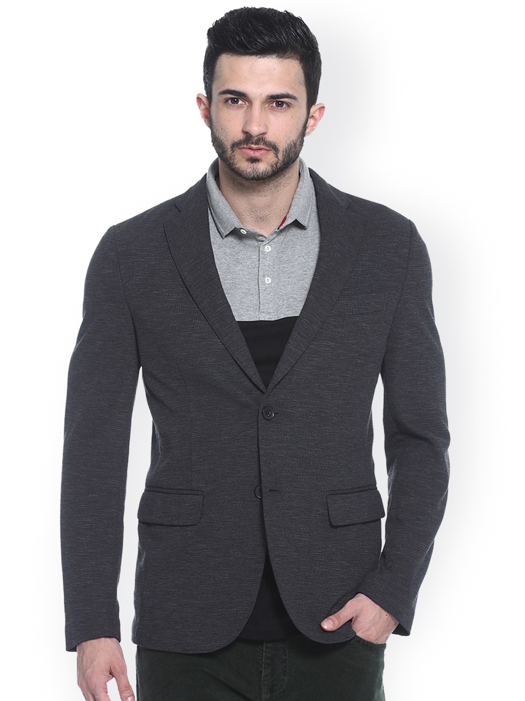 

Basics Black Single-Breasted Smart Casual Blazer