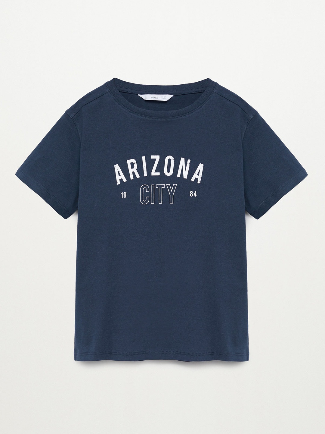 

Mango Kids Boys Navy Blue Arizona City Print Round Neck Sustainable Organic Cotton T-shirt