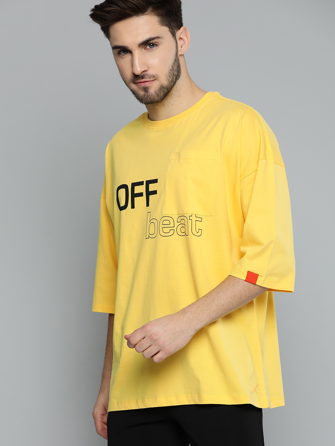 

HRX By Hrithik Roshan Men Aspen Gold Typographic Bio-Wash Lifestyle Tshirt, Yellow