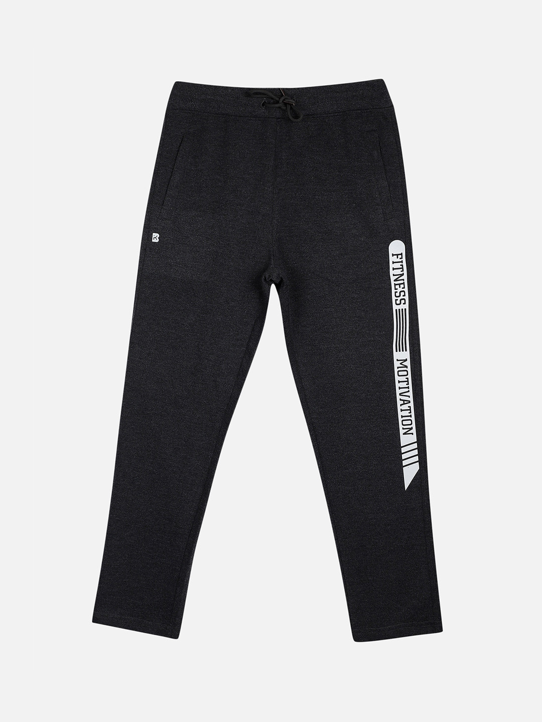 

PROTEENS Boys Charcoal Grey Solid Antiviral & Antibacterial Slim-Fit Track Pants