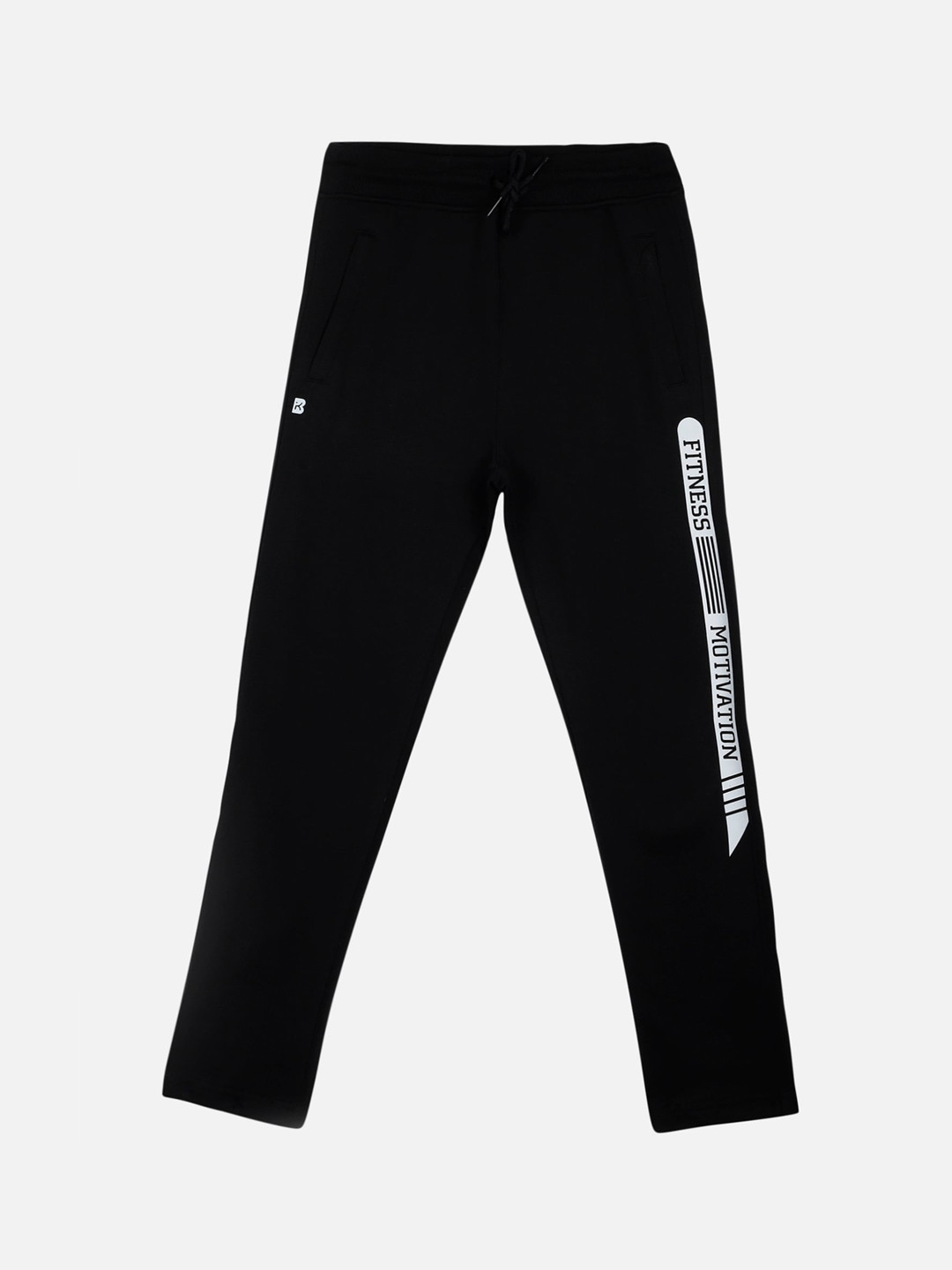 

PROTEENS Boys Black Solid Straight-Fit Anti-Microbial Track Pants