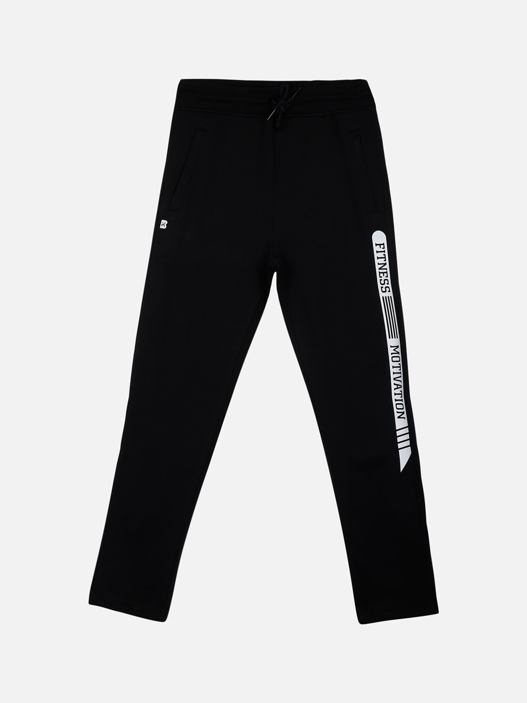 

PROTEENS Boys Black & White Solid Antiviral & Antibacterial Slim Fit Track Pants