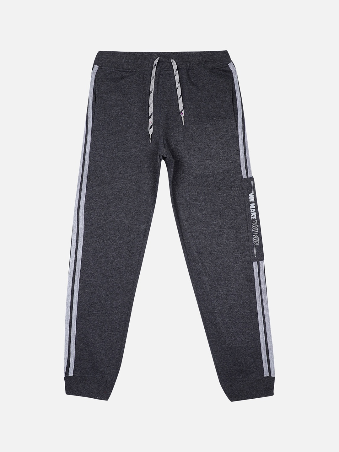 

PROTEENS Boys Charcoal Grey Solid Antiviral & Antibacterial Slim-Fit Joggers