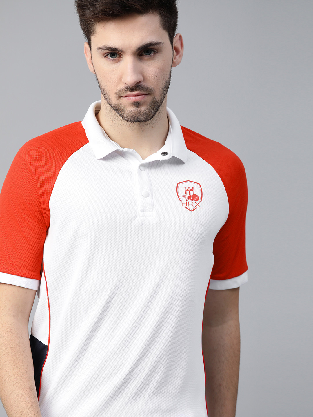 

HRX By Hrithik Roshan Men Optice White Rapid-Dry Antimicrobial Anti-Static Cricket Tshirt