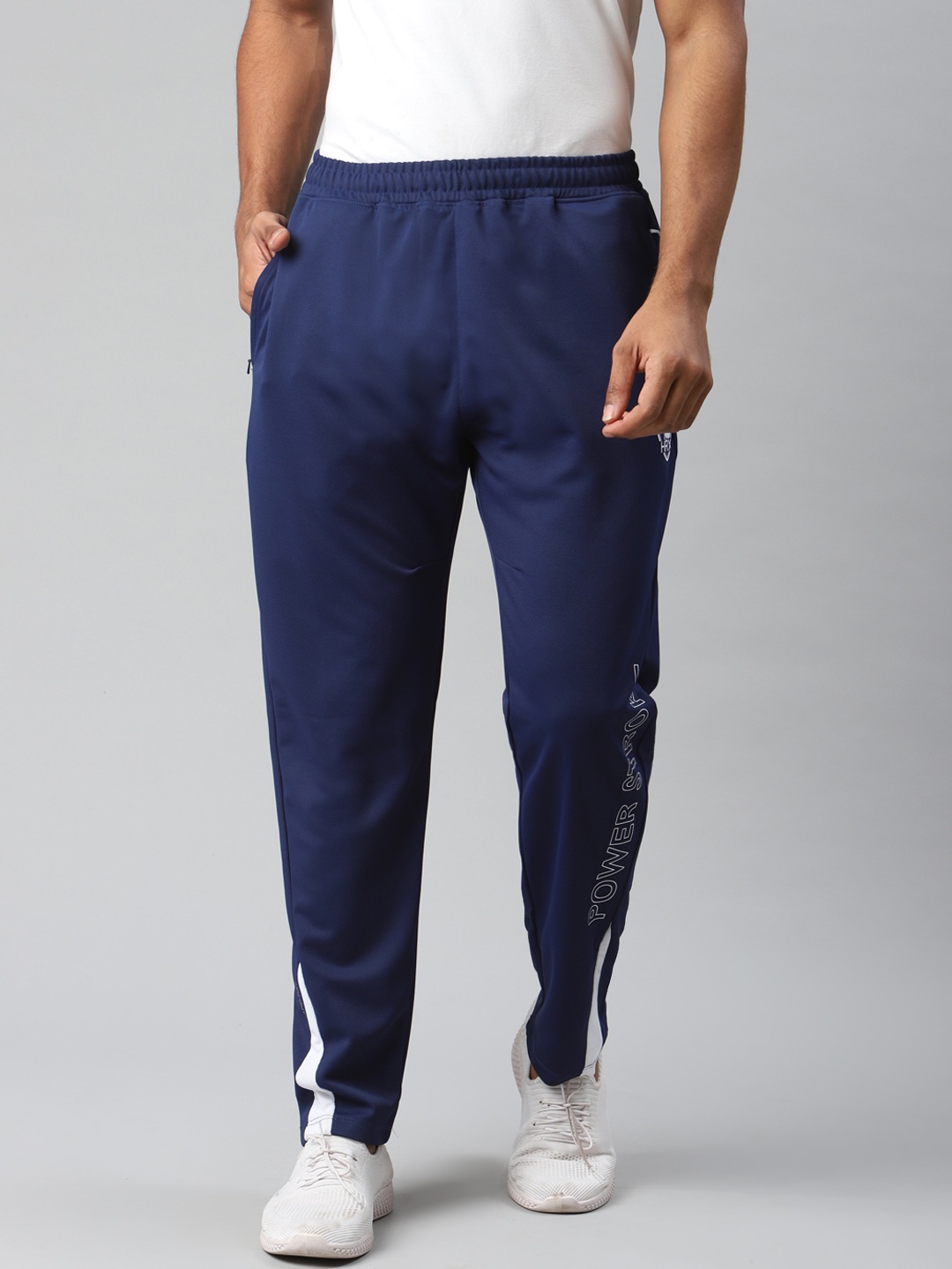 

HRX By Hrithik Roshan Men Medivel Blue Rapid-Dry Antimicrobial Anti-Static Track Pants, Navy blue