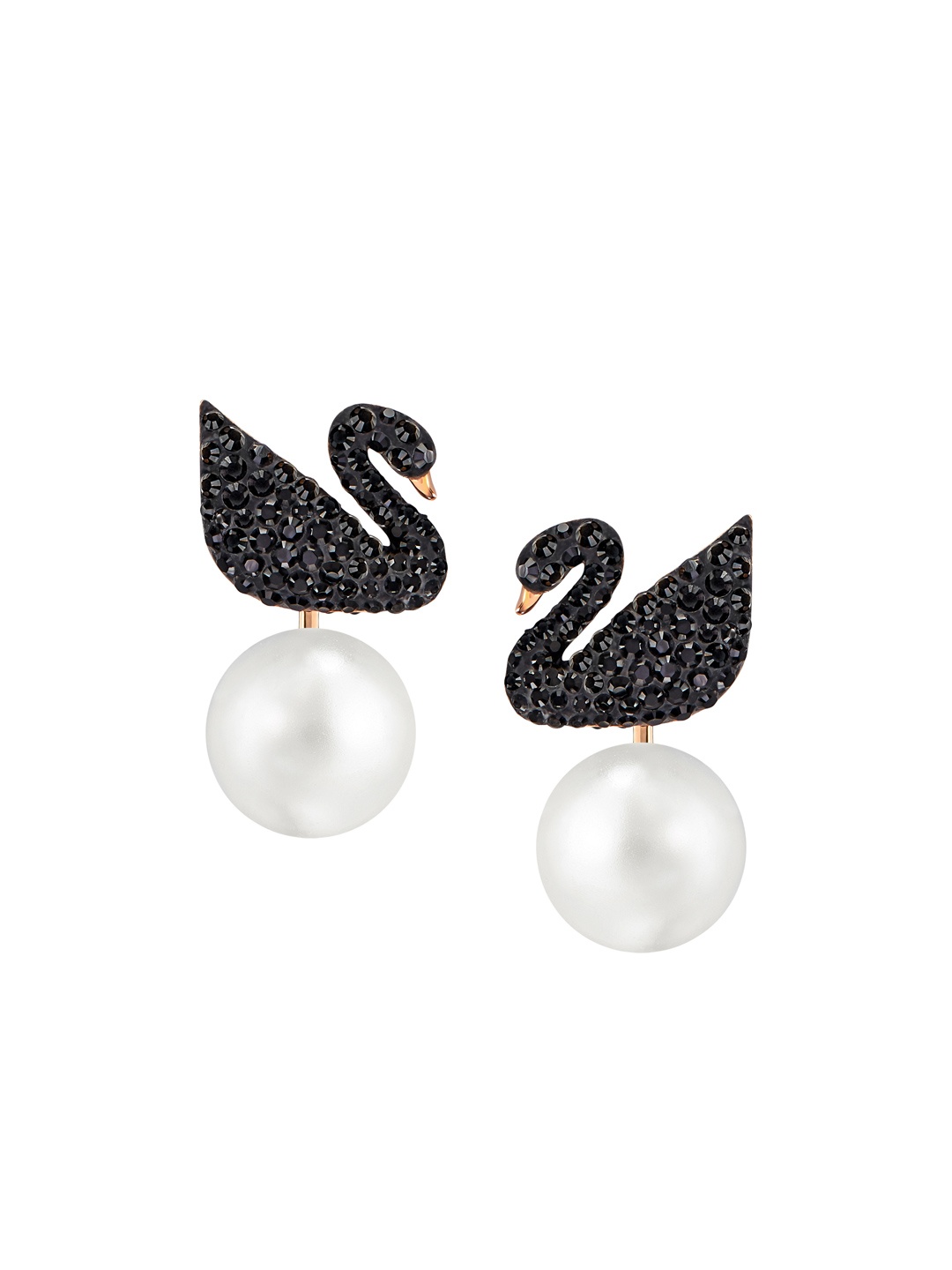 

SWAROVSKI Iconic Swan Pierced Earring Jackets, Black