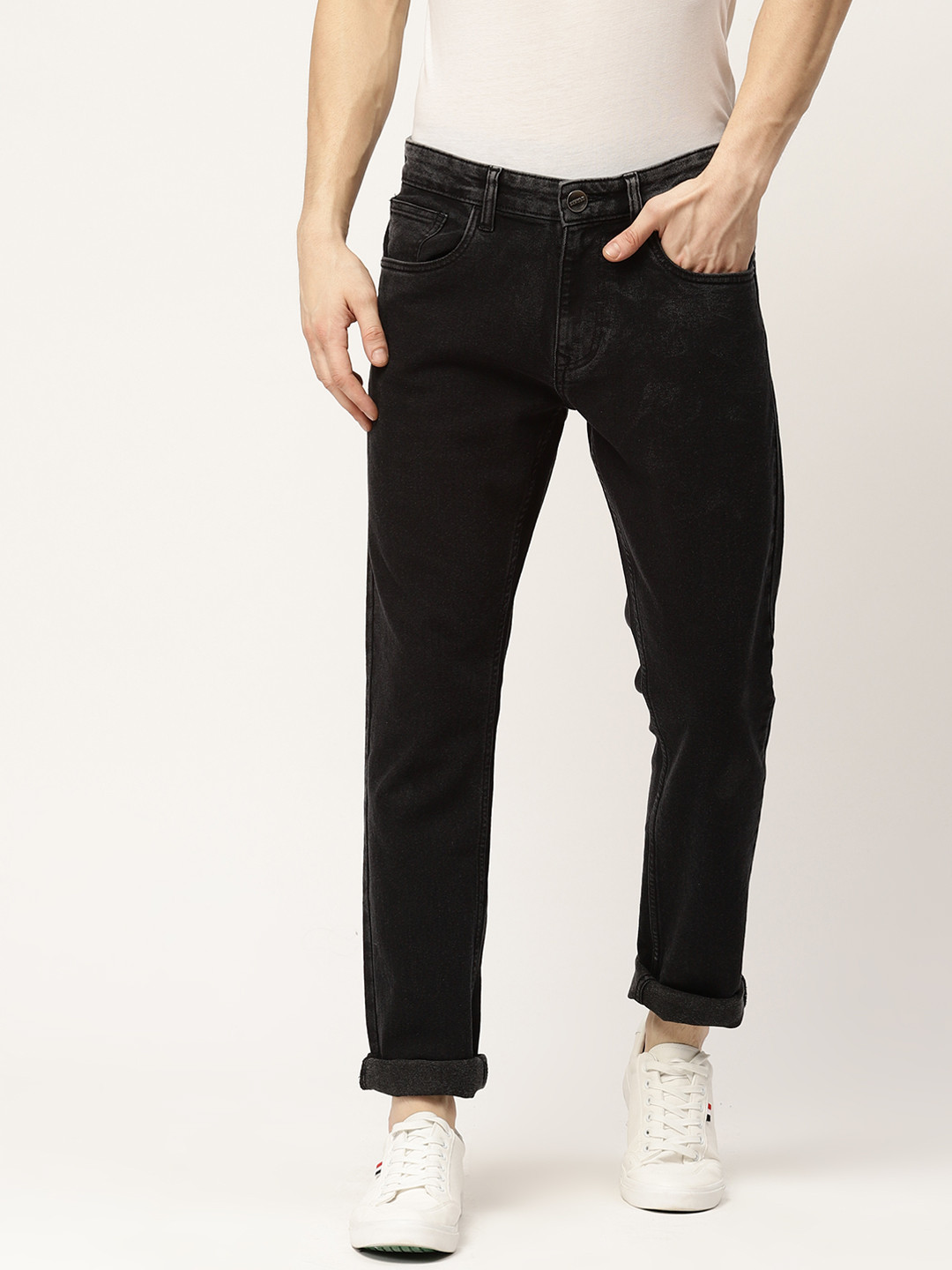 

SINGLE Men Black Slim Fit Stretchable Jeans