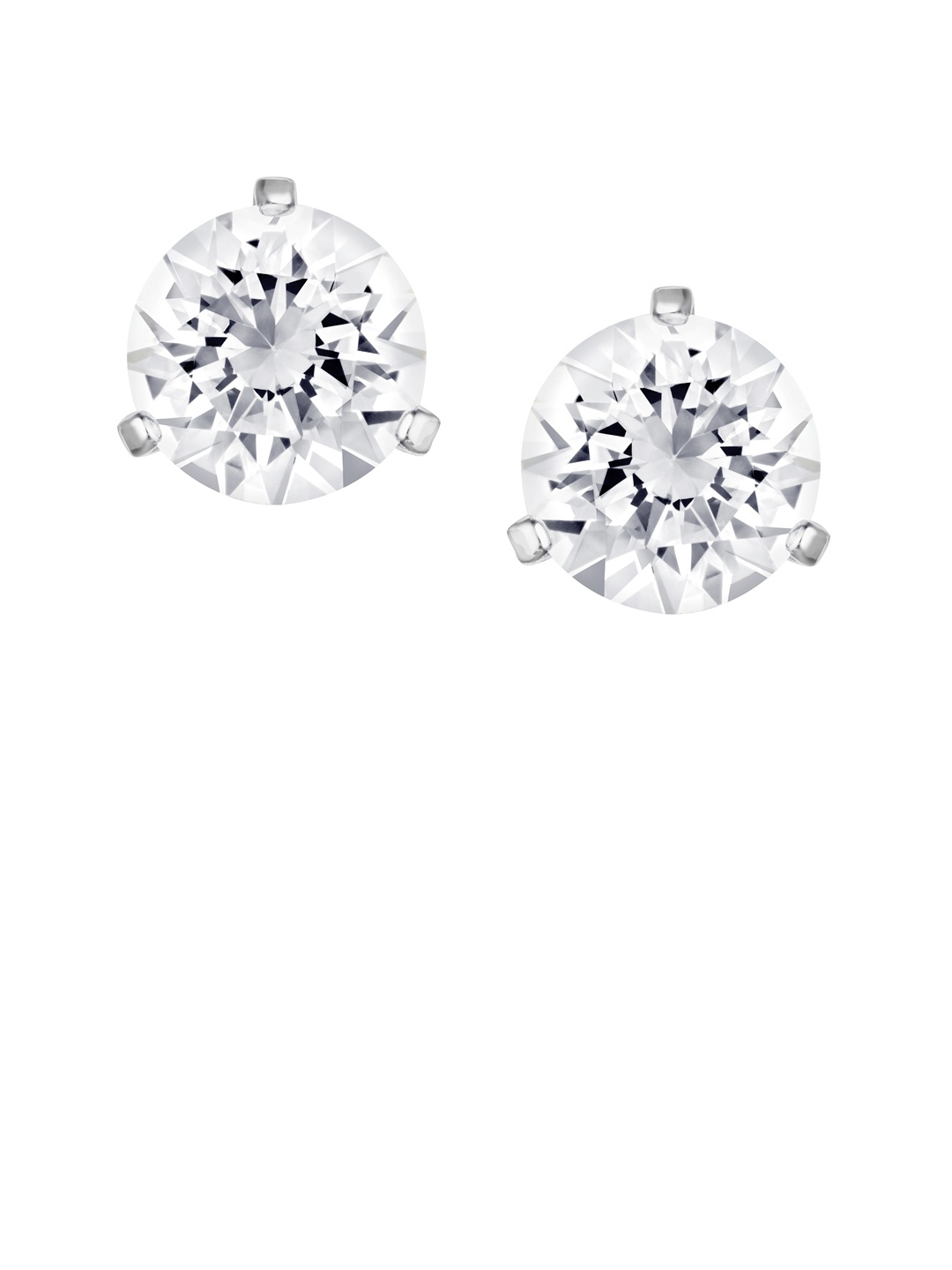 

Solitaire Pierced Earrings, White