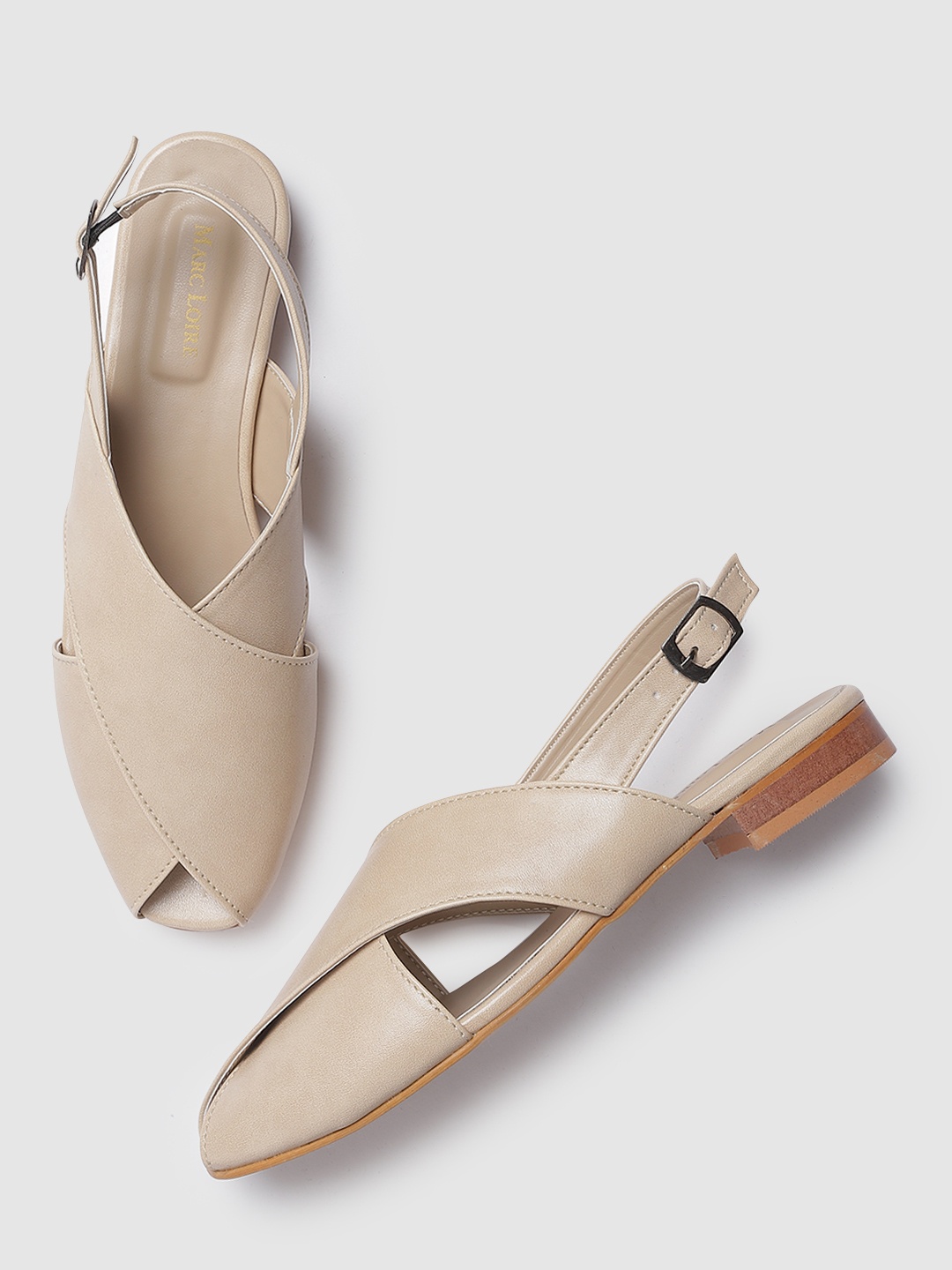 

Marc Loire Women Cream-Coloured Solid Mules