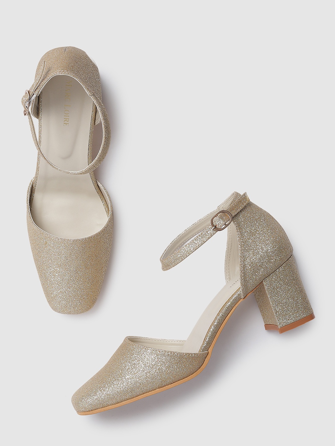 

Marc Loire Women Shimmer Gold-Toned Solid Pumps
