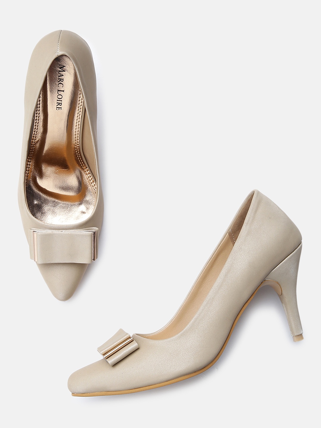 

Marc Loire Women Cream-Coloured Solid Pumps