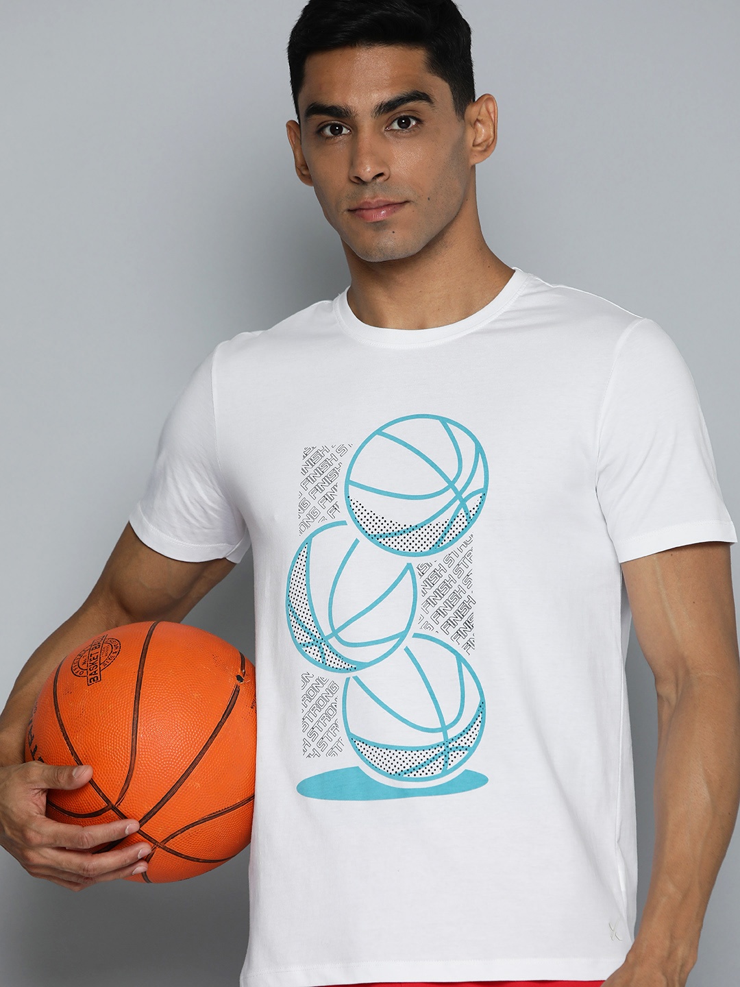 

HRX By Hrithik Roshan Graphic Bio-Wash Basketball Tshirt, White
