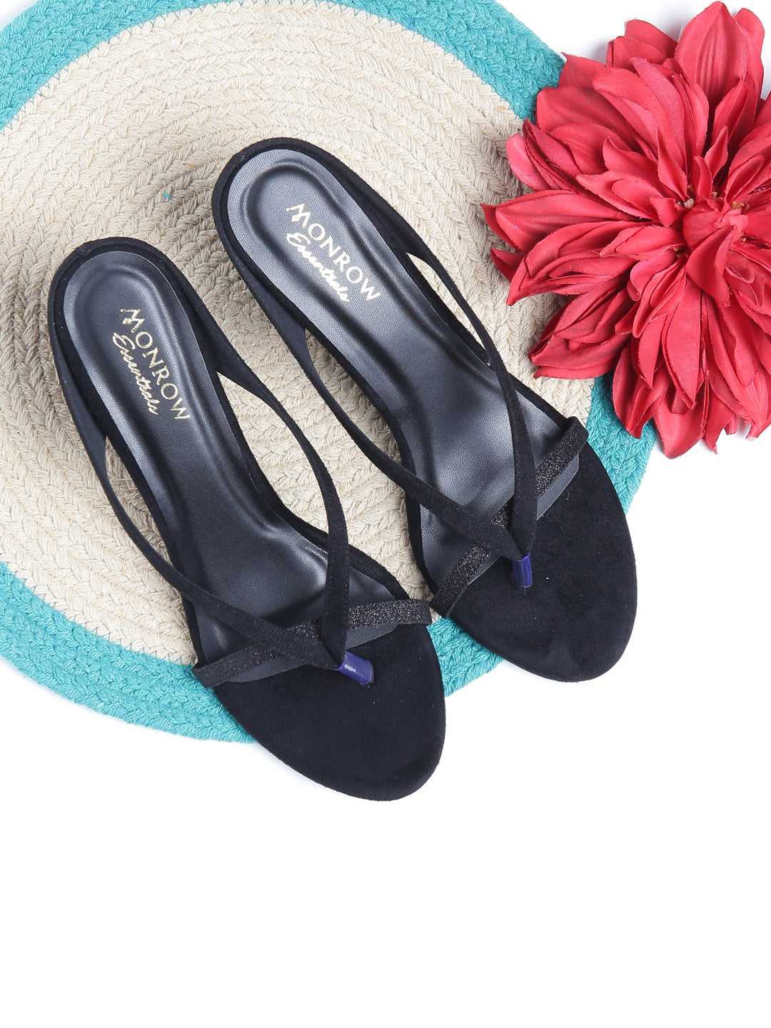 

Monrow Women Black Solid Kitten Heels