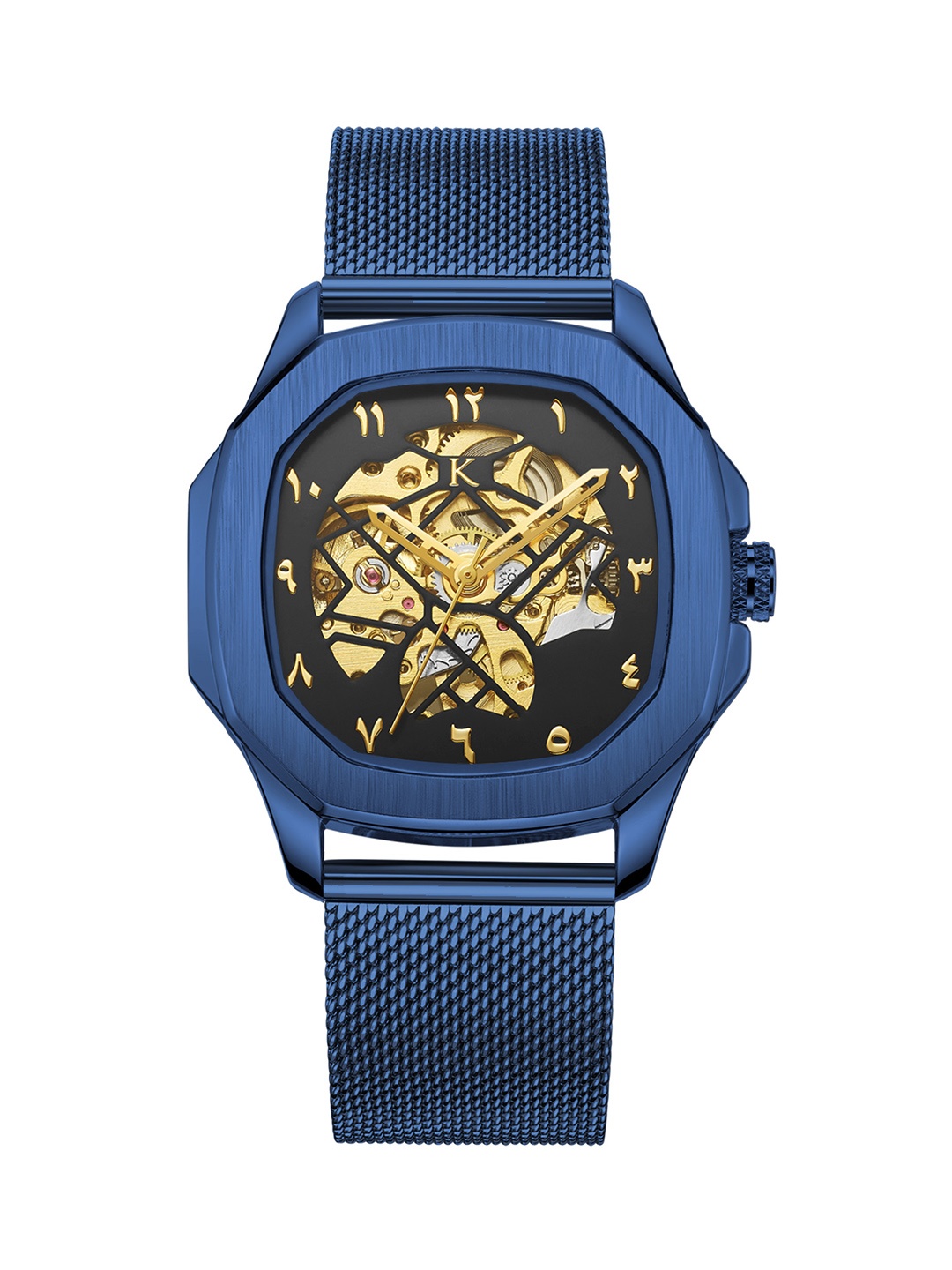 

KREDO Men OTUS MALIK Blue Gold Automatic Skeleton Analogue Watch-KW078