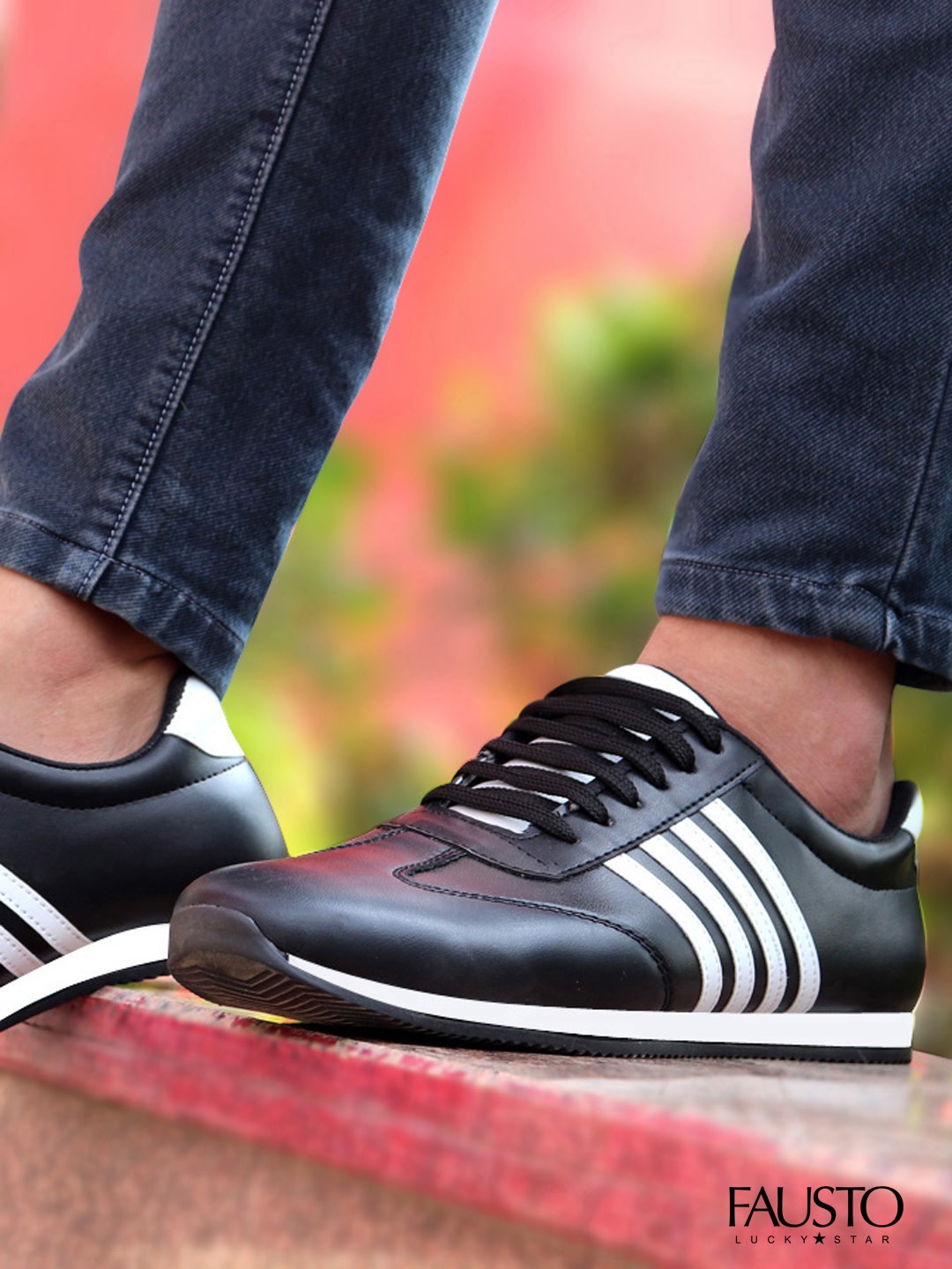 

FAUSTO Men Colourblocked Driving Shoes, Black