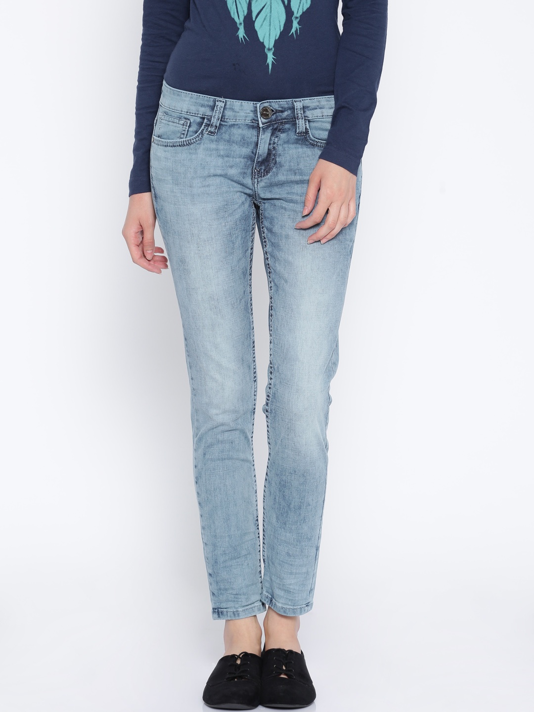 

Tokyo Talkies Blue Washed Skinny Stretchable Jeans