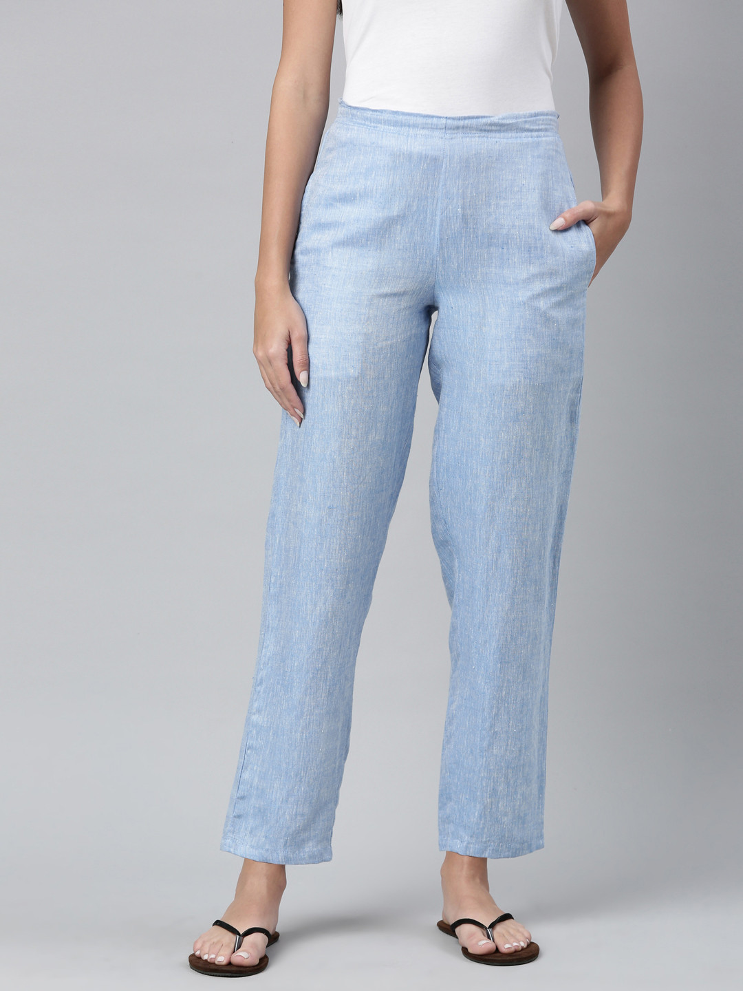 

Ecentric Women Blue Solid Eco-Friendly Hemp Sustainable Lounge Pants