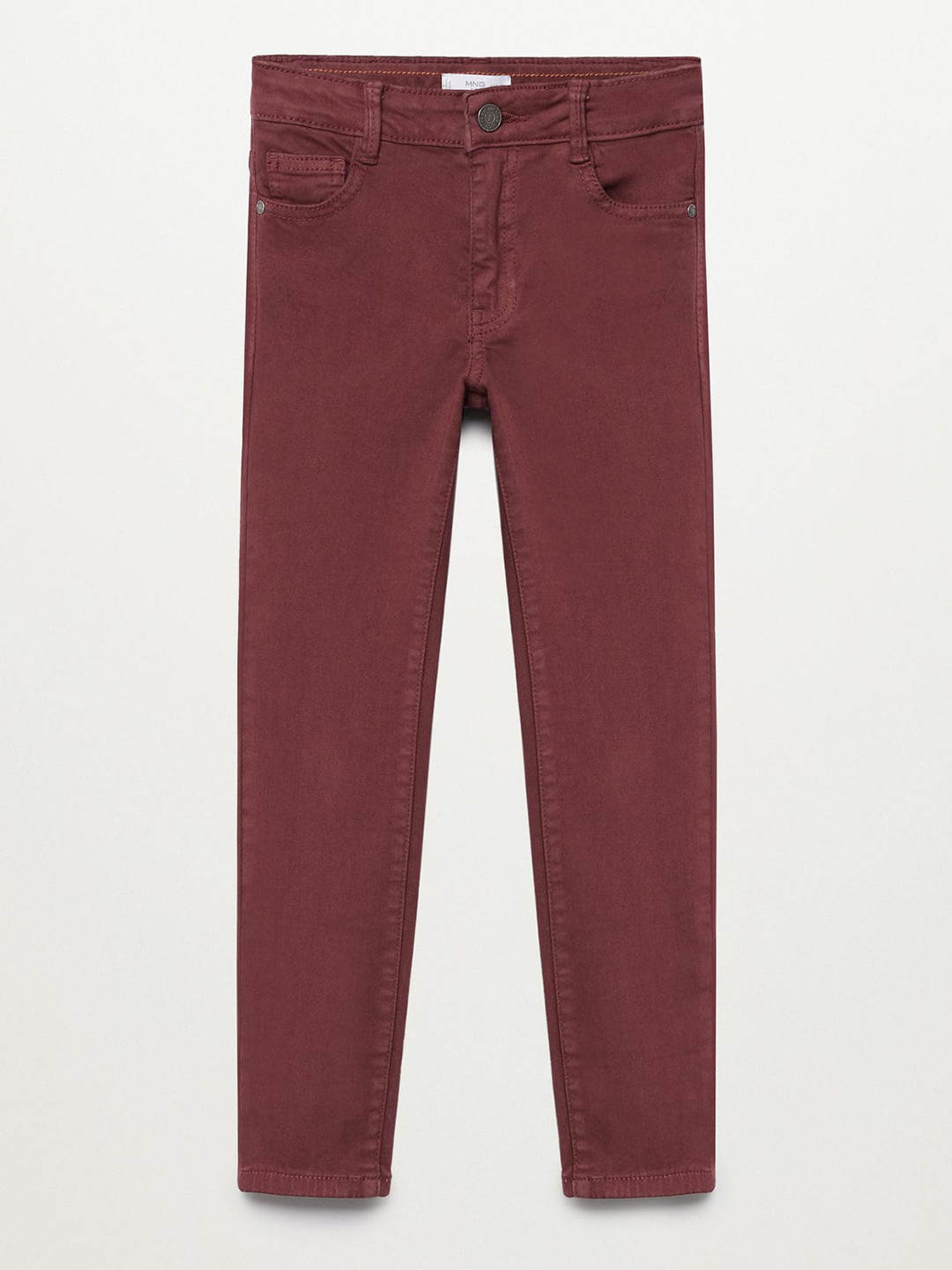 

Mango Kids Boys Maroon Regular Fit Mid-Rise Clean Look Sustainable Stretchable Jeans