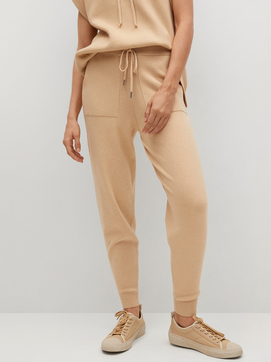 

MANGO Women Beige Regular Fit Solid Joggers