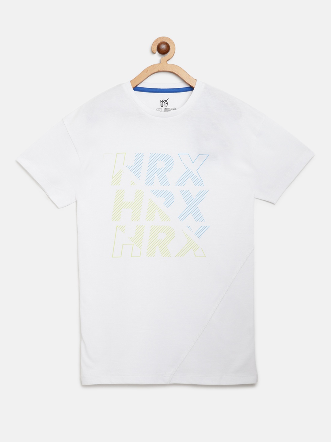 

HRX By Hrithik Roshan U-17 Boys Bright White Graphic Bio-Wash Lifestyle Pure Cotton T-shirt
