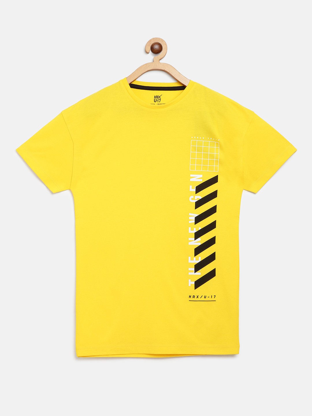 

HRX by Hrithik Roshan U-17 Boys Dandelion Graphic Bio-Wash Lifestyle Tshirt, Yellow