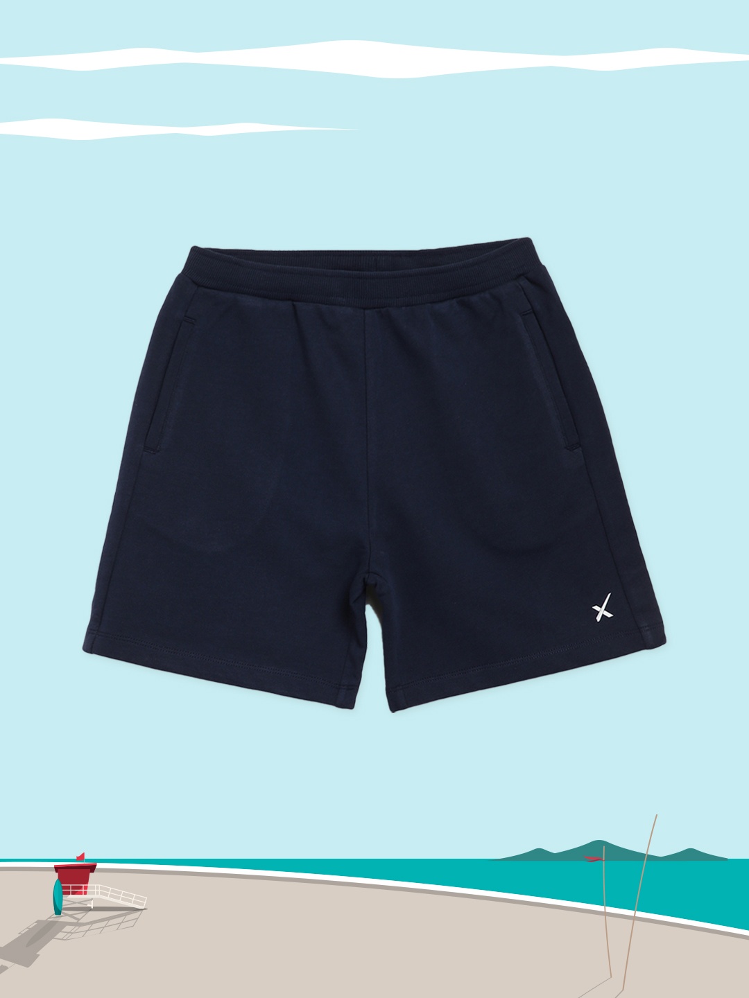 

HRX By Hrithik Roshan U-17 Girls Dress Blue Solid Lycra Bio-Wash Lifestyle Shorts, Navy blue