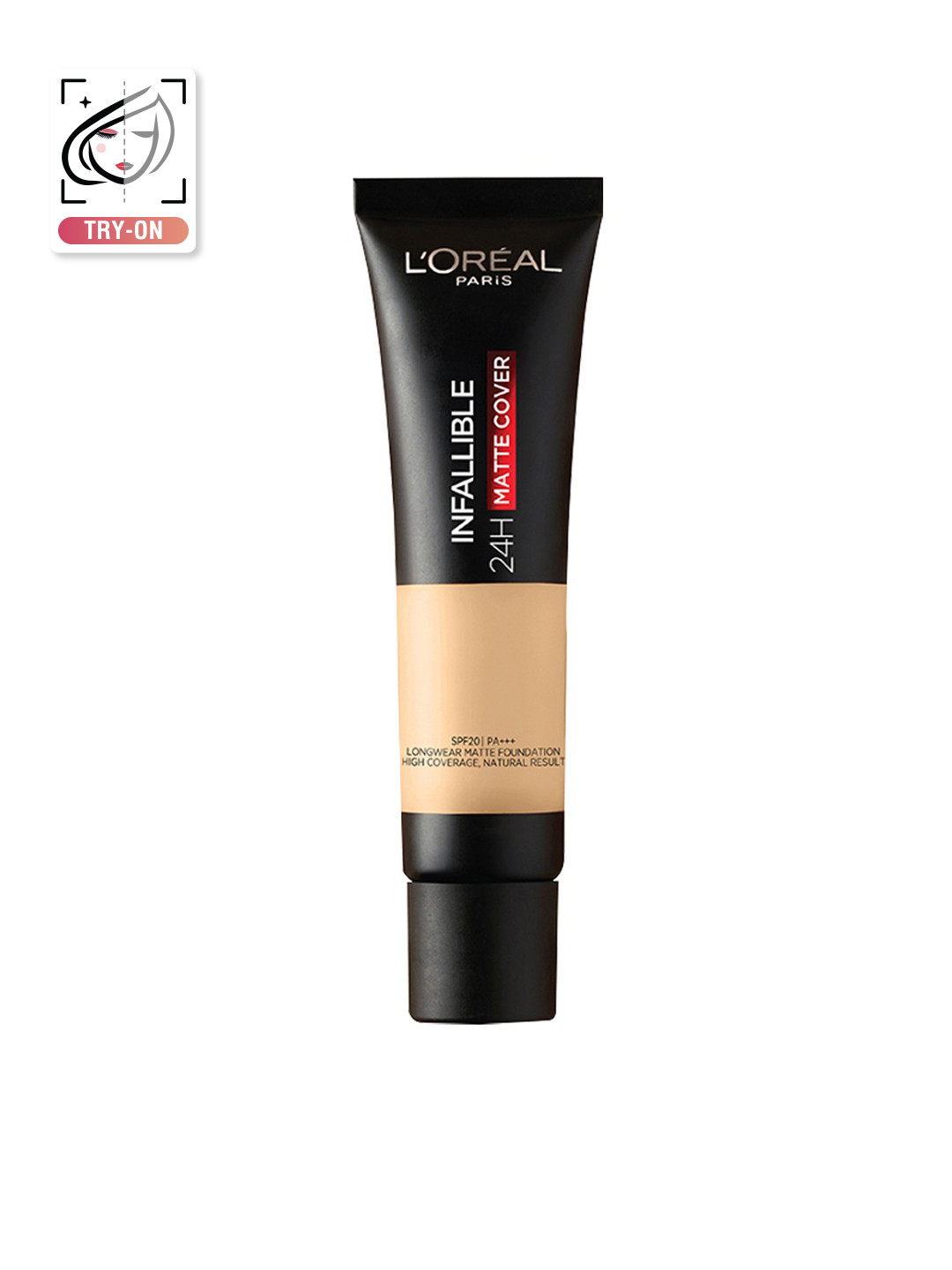 

LOreal Paris Infallible 24H Matte Cover SPF20 PA+++ Liquid Foundation 30ml- Light Ivory 30, Beige